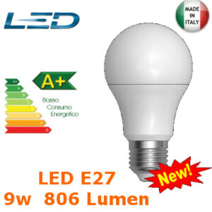 Lampada Led Goccia E27 9w Luce Natura 806 Lumen